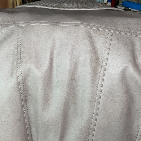 Gray Moto Bomber Faux Leather Jacket - Picture 3 of 4